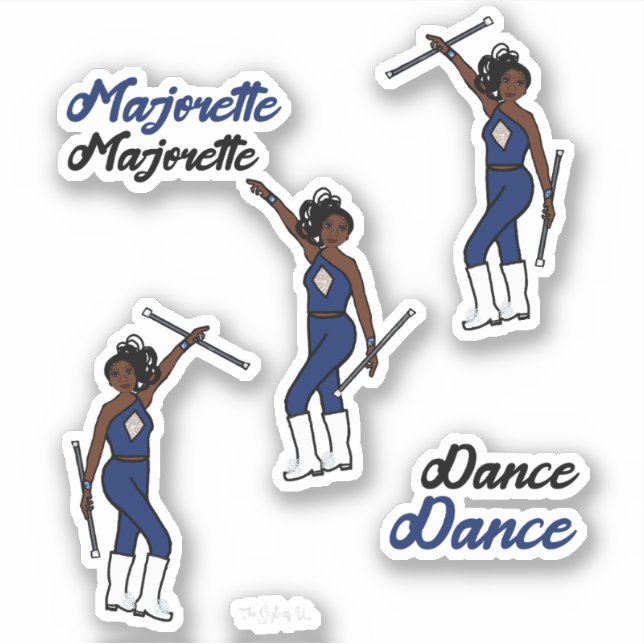 Majorette / Pegatinas bailarines Navy Diamond (Anverso)