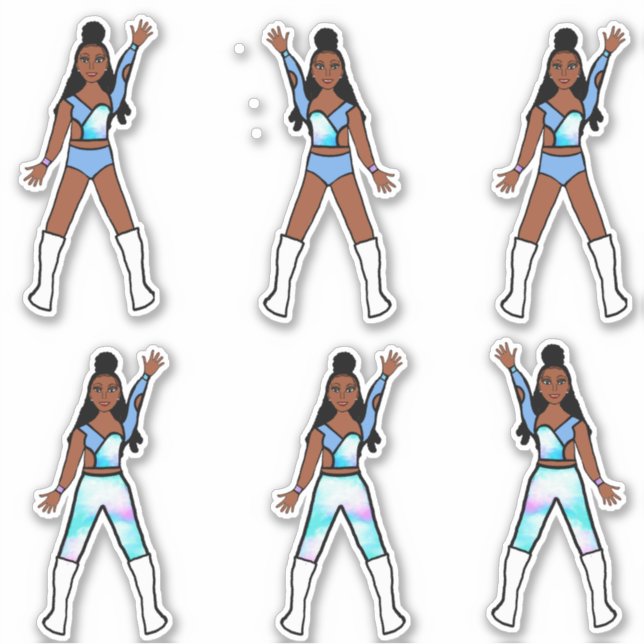 Majorette / Pegatinas bailarines Oceanside (Anverso)