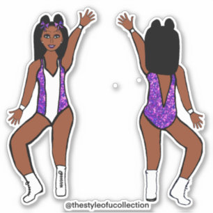 Majorette / Pegatinas bailarines Purple Spark