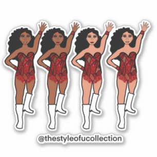 Majorette / Pegatinas bailarines Red Fringe