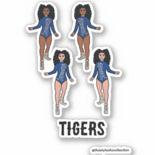Majorette / Pegatinas bailarines Tigre de plata az
