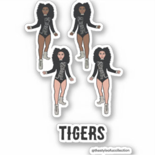 Majorette / Pegatinas bailarines Tigre negro plate