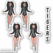 Majorette / Pegatinas bailarines Tigre negro plate