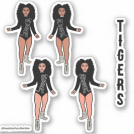 Majorette / Pegatinas bailarines Tigre negro plate