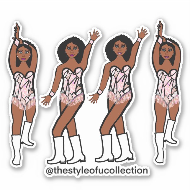 Majorette / Pegatinas de bailarina Fringe irlandes (Anverso)