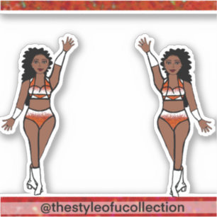 Majorette / Pegatinas de bailarina Naranja quemado