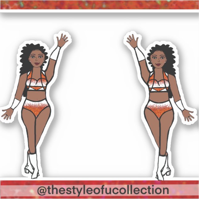 Majorette / Pegatinas de bailarina Naranja quemado (Anverso)