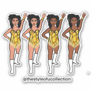 Majorette / Pegatinas de baile Fringe amarilla