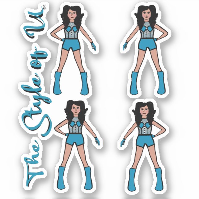 Majorette / Pegatinas de baile Turquesa (Anverso)