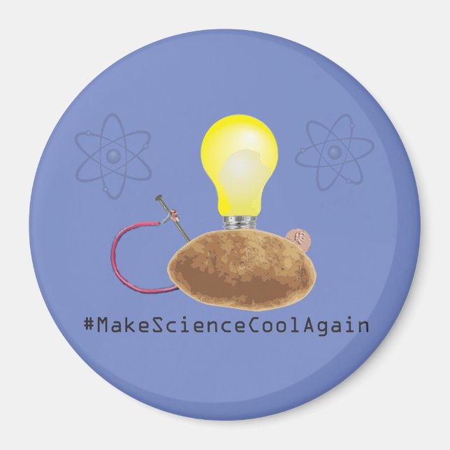 #MakeScienceCoolAgain - Imán redondo de papa (Frente)