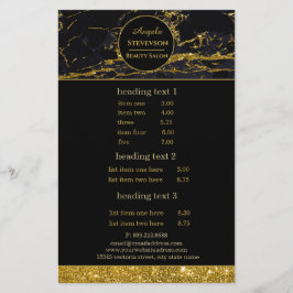 Makeup Artist Black Gold Marble flyer