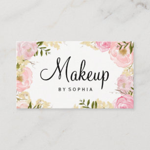 Makeup Artist Moderno Tarjeta de visita floral ros
