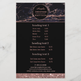 Makeup Artist Rose Gold Marble flyer