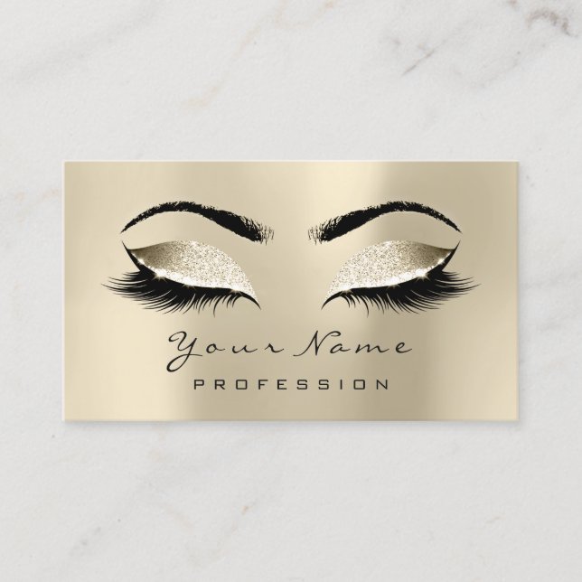 Makeup Champaigne Lazas Tarjeta de Cita de Mármol (Anverso)