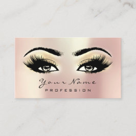 Makeup Eyebrow Eyes Lashes Tarjeta de cita Gold