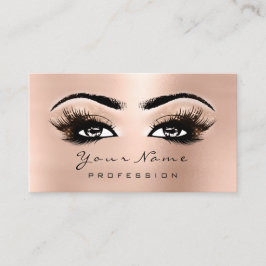 Makeup Eyes Lashes Tarjeta de cita de oro rosa ros
