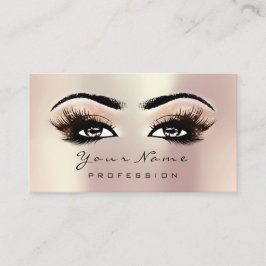 Makeup Eyes Lashes Tarjeta de cita de oro rosa ros