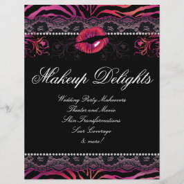 Makeup Flyer Hair Salon Zebra Litros Lace Rojo Ros