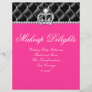 Makeup Flyer Salón de pelo satinado Diamantes negr