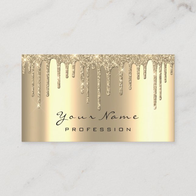 Makeup Gold Drips Tarjeta de cita Waxing Sparky (Anverso)