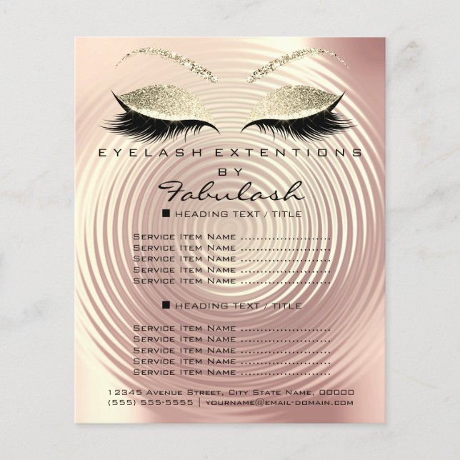 Makeup Salón de belleza Purpurina Volante Rosa Dor (Frente)