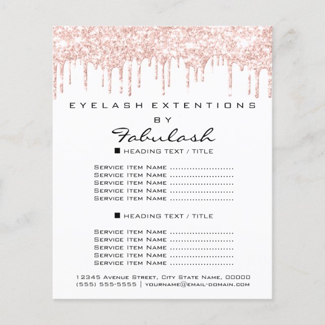 Makeup Salón de belleza Rosa Purpurina Volante Per (Frente)