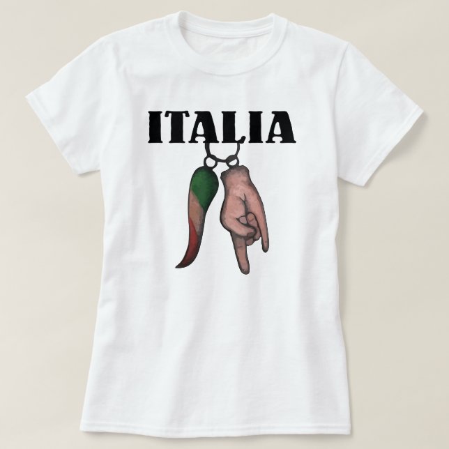 MAL DE OJO ITALIANO DE LA CAMISETA DEL CUERNO, (Diseño del anverso)