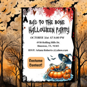 Mal Para La Invitación De Halloween Del Bono Skele