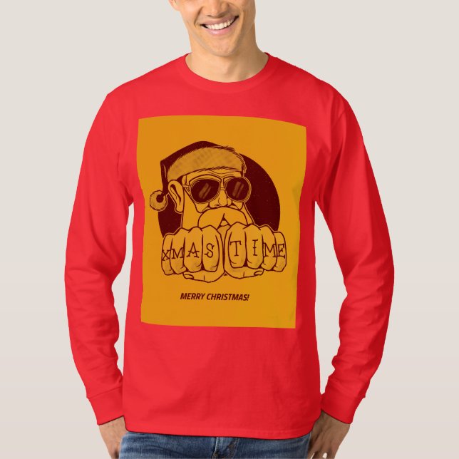 MAL SANTA GANGSTER SANTA NAVIDADES CAMISETAS (Anverso)