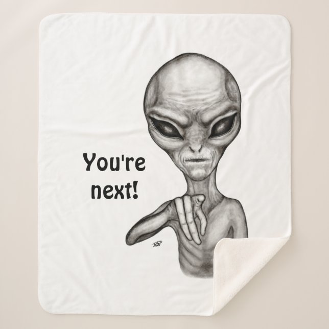 ¡Mala Alien, eres la siguiente! Manta sherpa (Anverso)