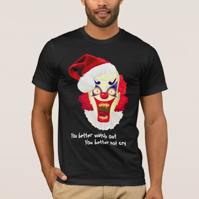 mala camiseta de santa del payaso malvado (Anverso)