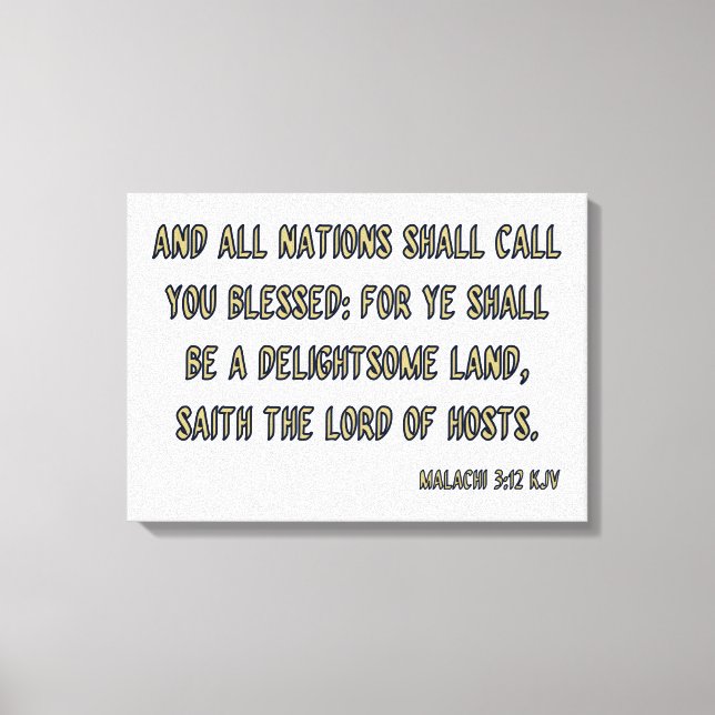 Malachi 3:12 Biblia contra arte de pared KJV (Anverso)