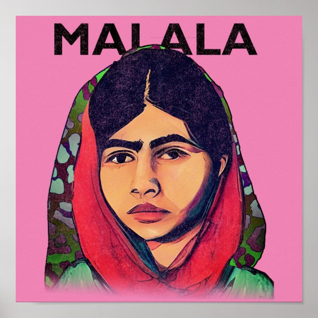 Malala Yousafzai, arte feminista Inspirador (Frente)