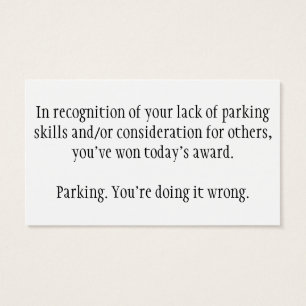 Malas tarjetas del estacionamiento