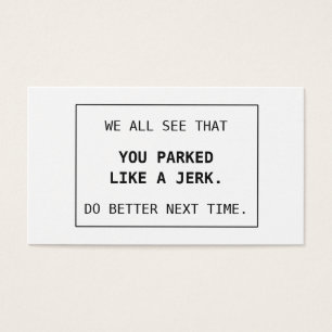 Malas tarjetas del estacionamiento que usted