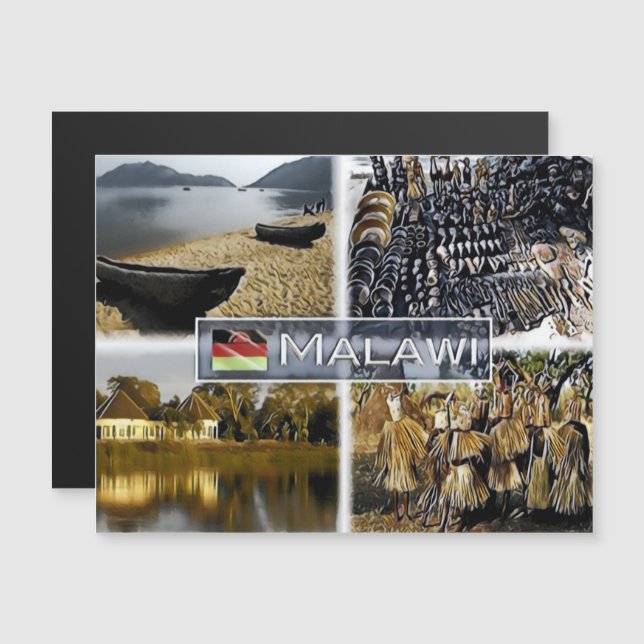 Malawi - Lago Malawi - Marca de artesanía - Mosaic (Anverso/Reverso)