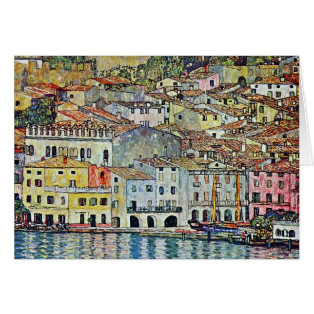 Malcesine en el lago Garda por Gustav Klimt (Anverso (Horizontal))