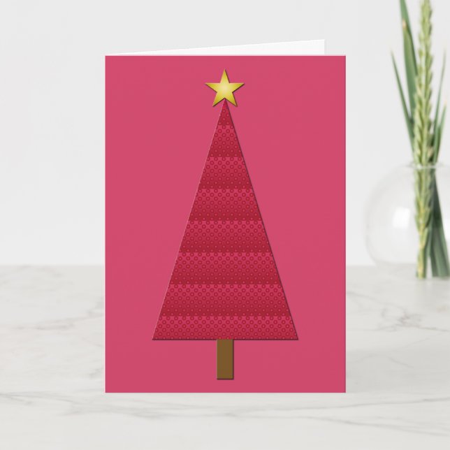 Maldito rojo profundo árbol de Navidad moderno (Anverso)