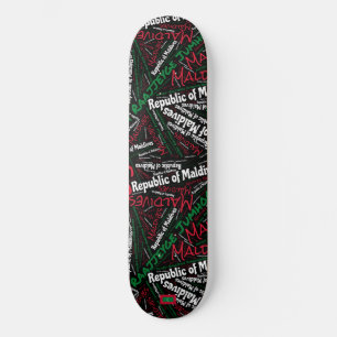 Maldivas Orgullo Nacional Wordcloud Skateboard