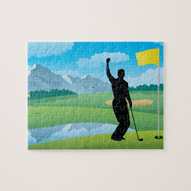 Malé Golfer Diseño Rompecabezas (Horizontal)