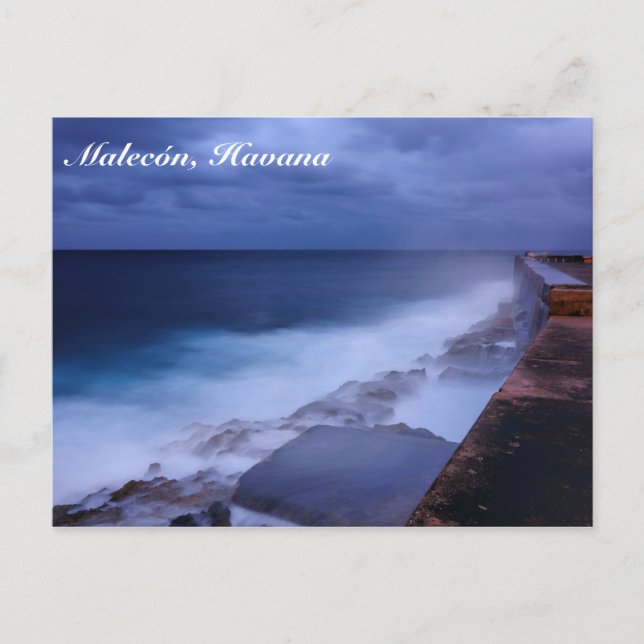 Malecón en La Habana, postal de Cuba (Anverso)