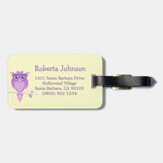 Maletas Cute púrpura limón personalizado etiqueta para el