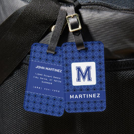 Maletas Elegante etiqueta de equipaje azul grisáceo para e