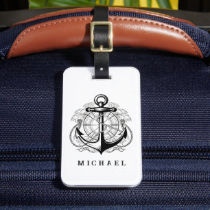 Maletas Etiqueta de bolsa de ancla chic para vacaciones y 