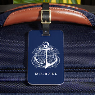 Maletas Etiqueta de bolsa de ancla chic para vacaciones y