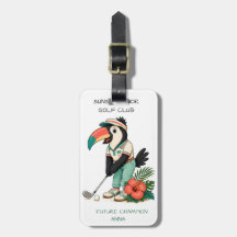 Etiqueta de Bolsa de Golf para Niños - Toucan Retr