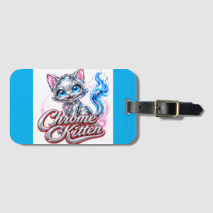 Maletas Etiqueta de equipaje de gatito cromado para viajes