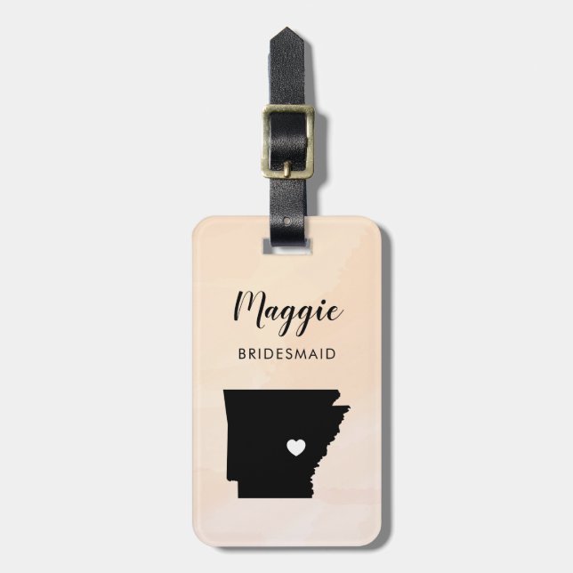 Maletas Etiqueta de equipaje del mapa de Arkansas para la  (Frente Vertical)