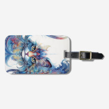 Etiqueta de equipaje para gatos psicodélicos y art