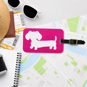 Maletas Etiqueta de equipaje personalizada rosa para Dachs